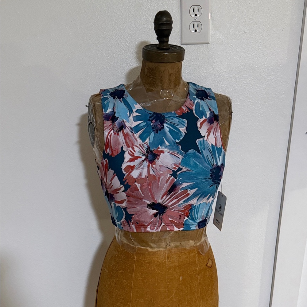 NWT Body Glove Floral Sleeveless Crop Top Size S